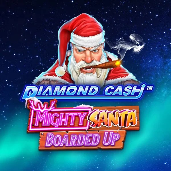 Official Slots logo: Diamond Cash Mighty Santa Boarded Up by Greentube at Hollywin Casino